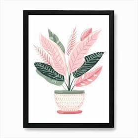 Pink Plant In A Pot Art Print