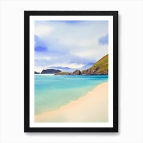 Sandwood Bay Beach 2, Sutherland, Scotland Watercolour Art Print