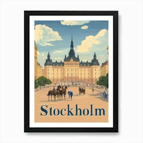 Aihrgdesign A Classic 1960s Travel Poster For Stockholm 3 Art Print