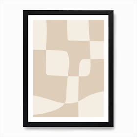 Beige Abstract Shapes 1 Art Print