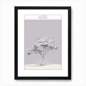 Ash Tree Minimalistic Drawing 3 Poster Art Print