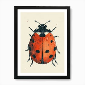 Colourful Insect Illustration Ladybug 21 Art Print