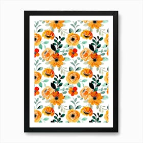 Orange Roses.Colorful roses. Flower day. artistic work. A gift for someone you love. Decorate the place with art. Imprint of a beautiful artist. Art Print