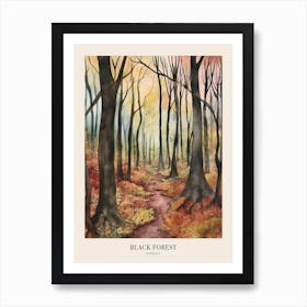 Autumn Forest Landscape Black Forest Germany 2 Poster Art Print