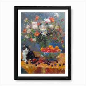 Aster With A Cat 1 Art Print