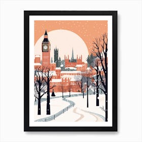 Retro Winter Illustration London United Kingdom Art Print