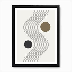 Abstract Boho Art Print Wavy Lines Art Print