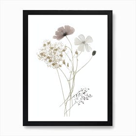 Minimalist Wildflower Botanical Neutral Flower Art Print