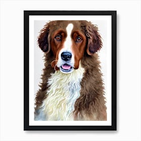 Irish Water Spaniel 2 Watercolour Dog Art Print