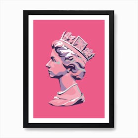 Queen Elizabeth Platinum Jubilee Pink Art Print
