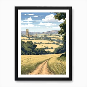 Cotswold Way England 3 Vintage Travel Illustration Art Print