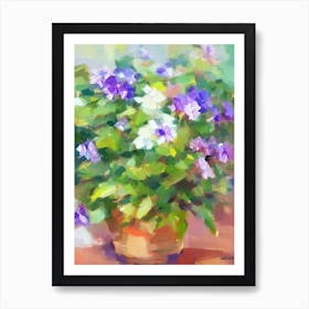 African Violet Impressionist Painting Plant Art Print