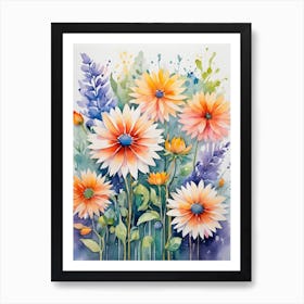 Watercolor Flowers 2 Art Print