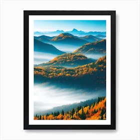 Foggy Mountains Art Print