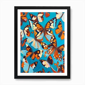 Butterfly Repeat Pattern Oil Painting 1 Art Print