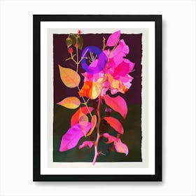 Bougainvillea 1 Neon Flower Collage Art Print