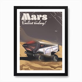 Mars Enlist Today Space art Art Print