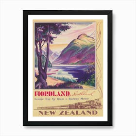 Florland New Zealand Vintage Travel Poster Art Print