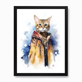 Bengal Cat As A Jedi 1 Art Print