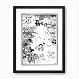 The Moomin Drawings Collection Moomin Valley Map 2 Art Print