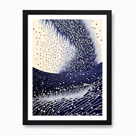 Water Splatter Water Waterscape Linocut 1 Art Print