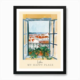 My Happy Place Lisbon 4 Travel Poster Art Print