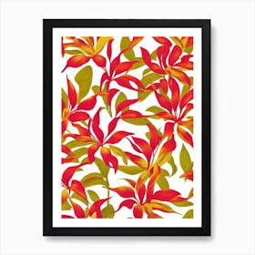 Heliconia Floral Print Warm Tones 1 Flower Art Print