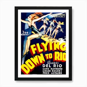 Flying Down To Rio With 200 Beauties, Vintage Advertisement For A Play Art Print
