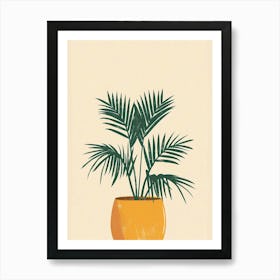 Sago Palm Plant Minimalist Illustration 3 Art Print