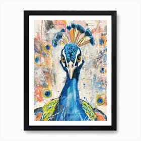 Peacock Portrait Sketch 7 Art Print