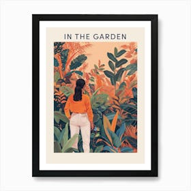 In The Garden Poster Orange 3 Art Print