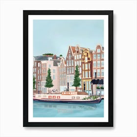 Netherlands Amsterdam City Travel Landscape Art Print