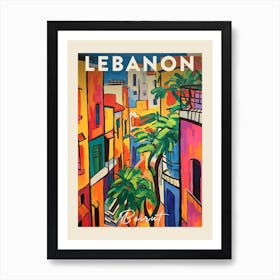 Beirut Lebanon 4 Fauvist Painting  Travel Poster Art Print