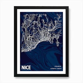 Nice Crocus Marble Map Art Print