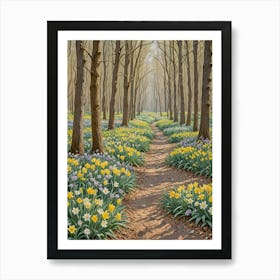 Daffodil Path Art Print