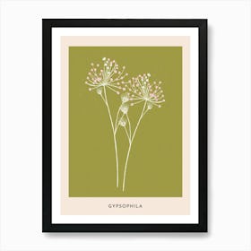 Pink & Green Gypsophila Flower Poster Art Print