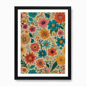 Floral Wallpaper 1 Art Print