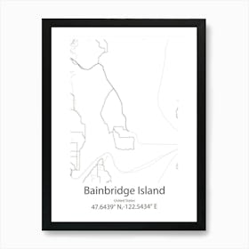 Bainbridge,United States Minimalist Map Art Print