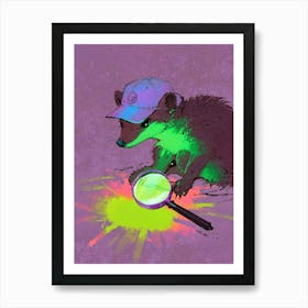 Frog With A Magnifying Glass Art Print