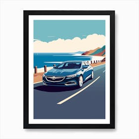 A Buick Regal In Causeway Coastal Route Illustration 3 Art Print
