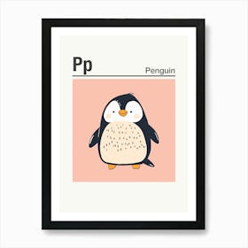 Animals Alphabet Penguin 3 Art Print
