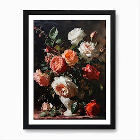 Baroque Floral Still Life Rose 10 Art Print