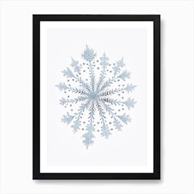 Intricate, Snowflakes, Pencil Illustration 2 Art Print