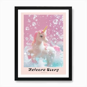 Toy Unicorn In The Bubble Bath 2 Poster Art Print