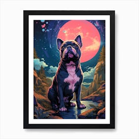French Bulldog In The Moonlight Art Print
