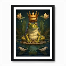 Fairy Tale Frog Prince with Crown Standing Photo Sculpture