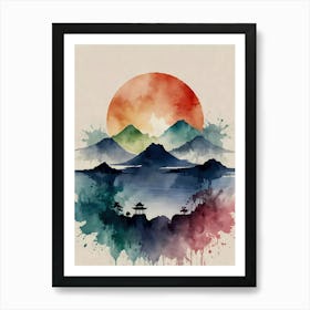 Japanese Mountains Art Print