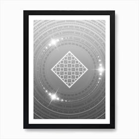 Geometric Glyph in White and Silver with Sparkle Array n.0182 Art Print