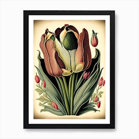 Tulip Wildflower Vintage Botanical Art Print