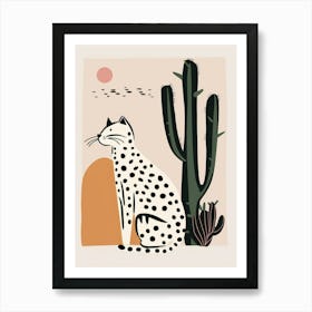 Cactus Cat 4 Art Print